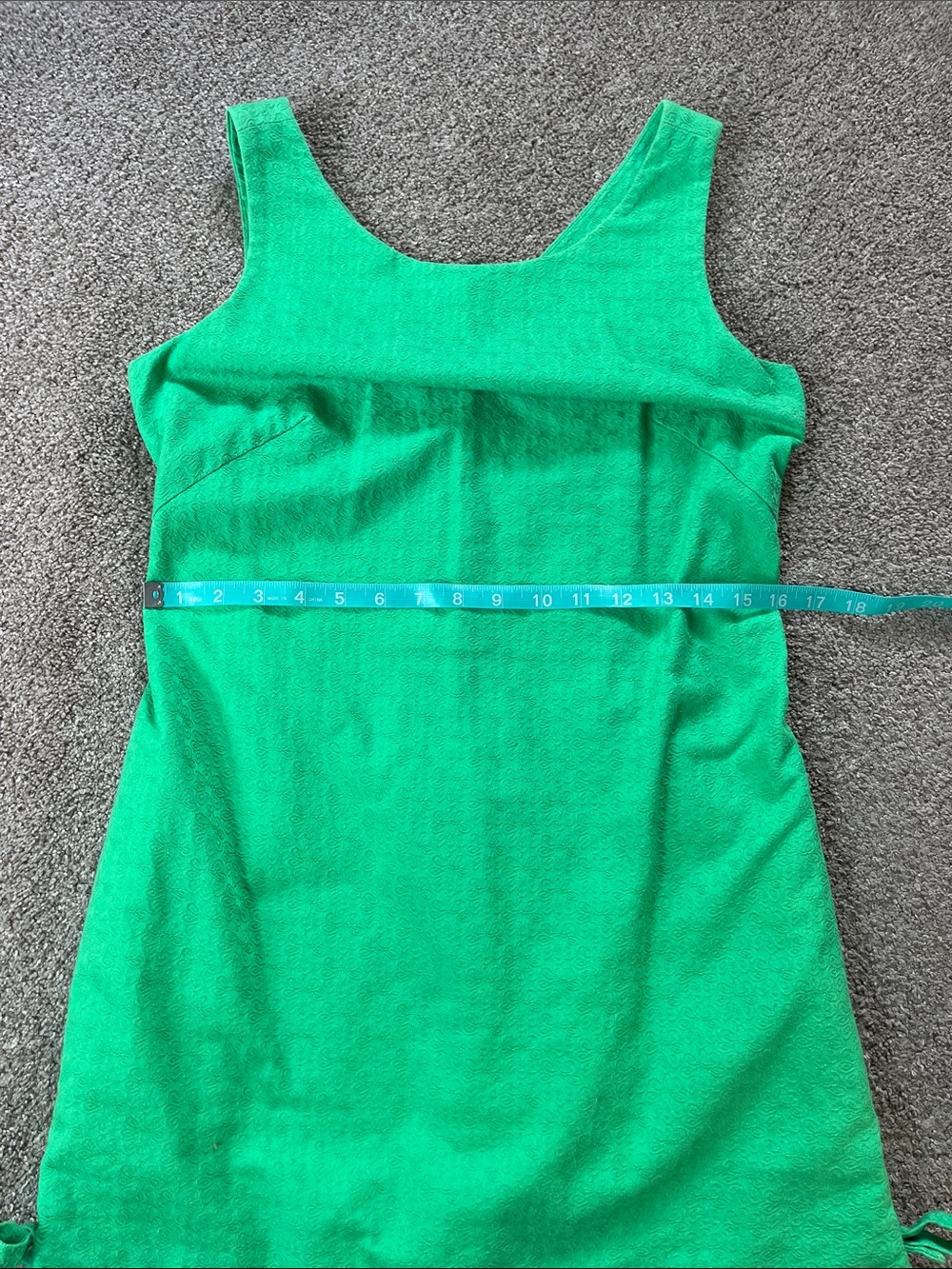 🍀🌼☘️Lilly Pulitzer sz4 Daisy Embossed Green Shift Embroidered Hem Bows WOW! EUC - Picture 8 of 13
